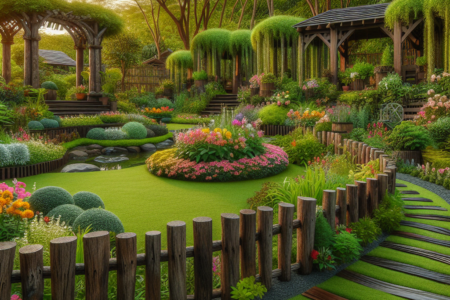 Drewniane palisady jako element architektury ogrodowej